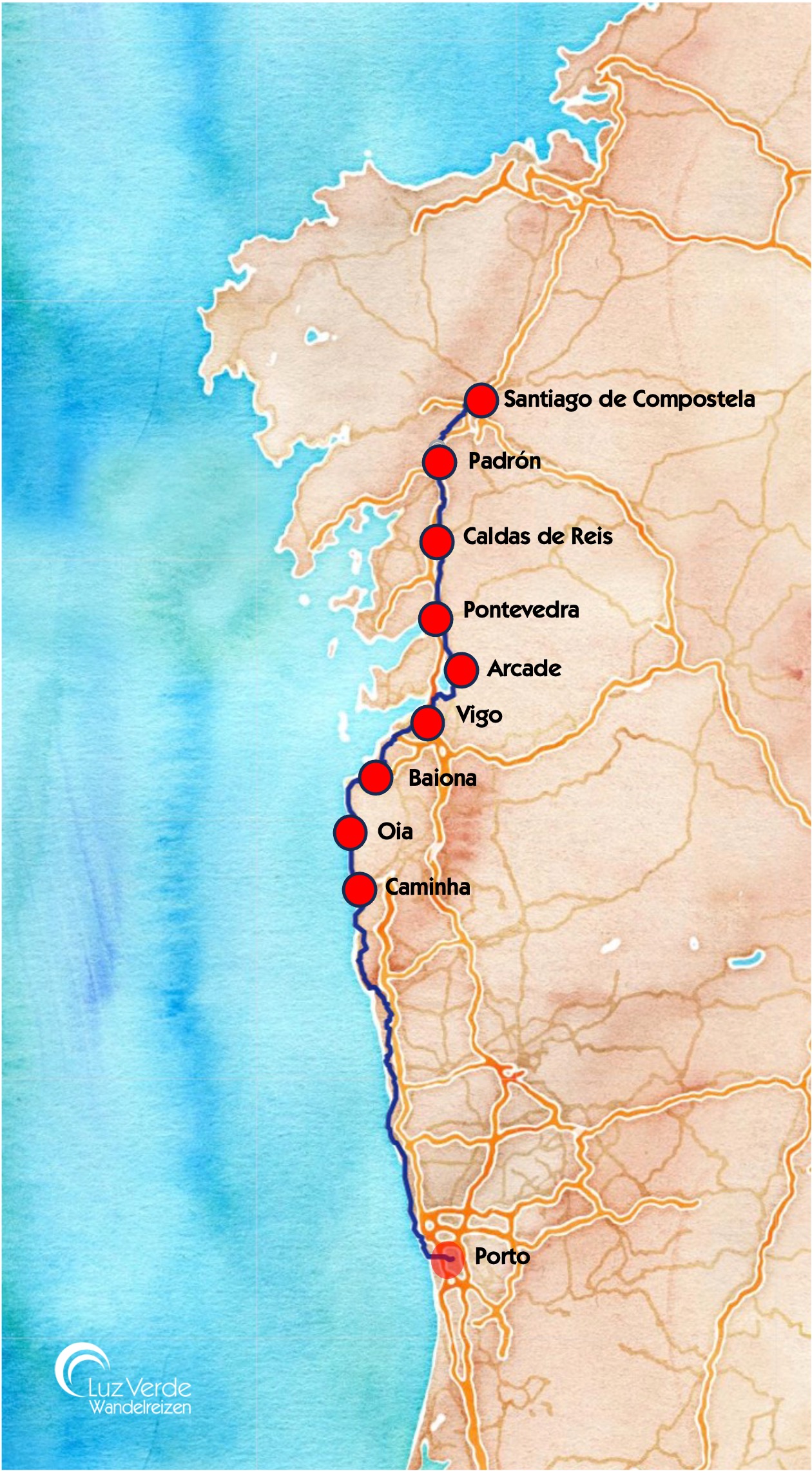 Camino Portugues Kustroute Caminha 10 dagen